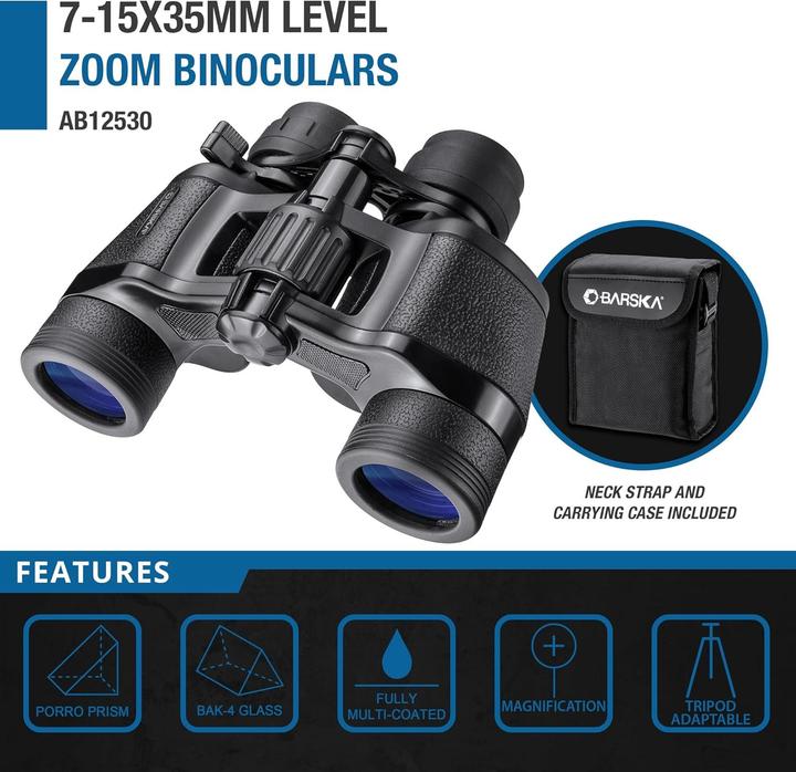 Actual product image Barska 7-15x35 Level Zoom Binoculars (15x, 35 mm)