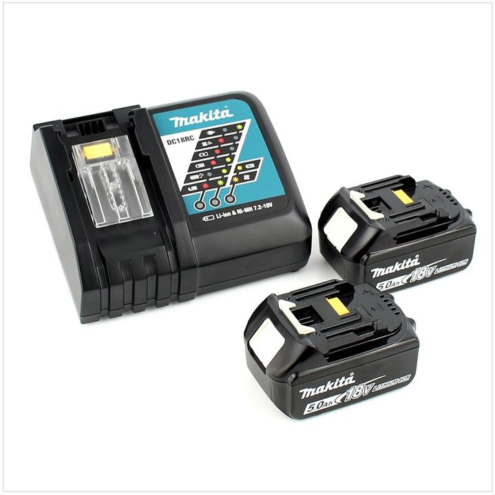 Actual product image Makita DTW 190 RTJ 18 V Li-Ion Cordless Impact Wrench + MakPac Case + 2 x Batteries BL 1850 5,0 Ah + (Rechargeable battery operated)