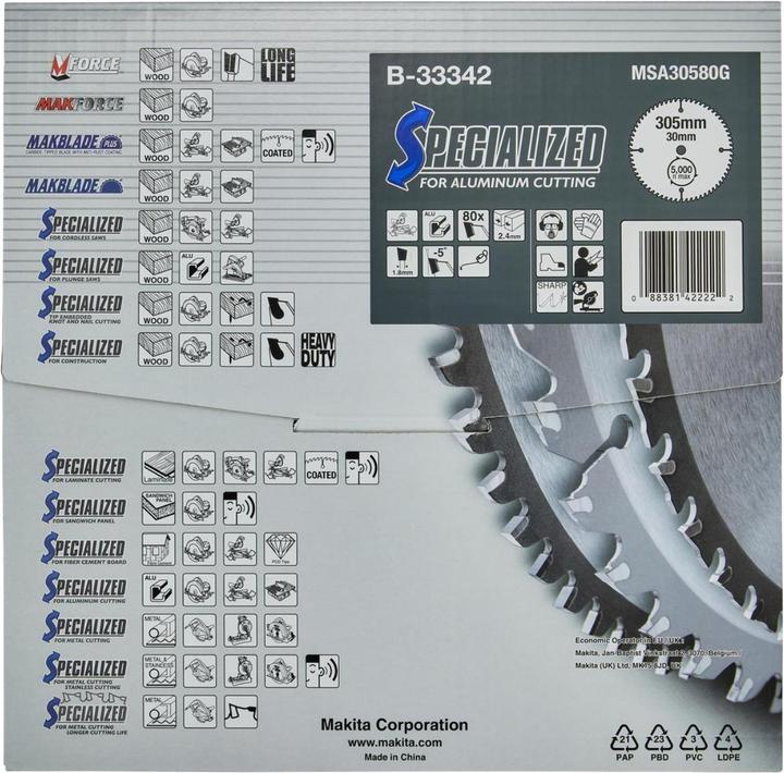 Productafbeelding Makita SPECIALIZED Zaagblad 305x30x80Z