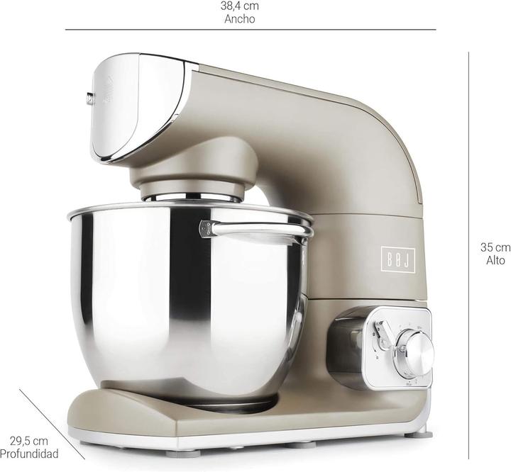 Image du produit Machine pétrisseuse avec blender, accessoires téflon et protection anti-éclaboussures (1200 W, 5.50 l)
