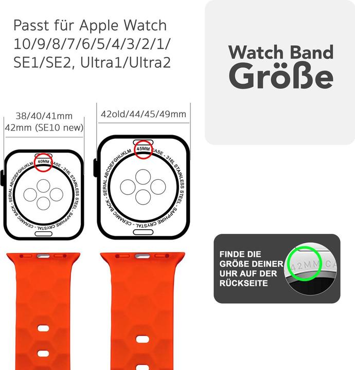 Produktbild Nalia Hexion Silikon-Armband für Apple Watch, Polygon Sportarmband - Weich, Flexibel & Atmungsaktiv (Silikon)
