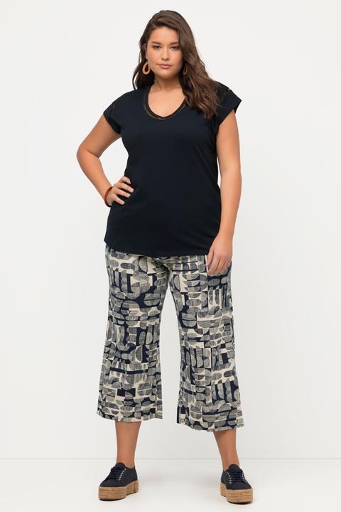 Produktbild Ulla Popken T-Shirt, Oversized, V-Ausschnitt, Halbarm (60)