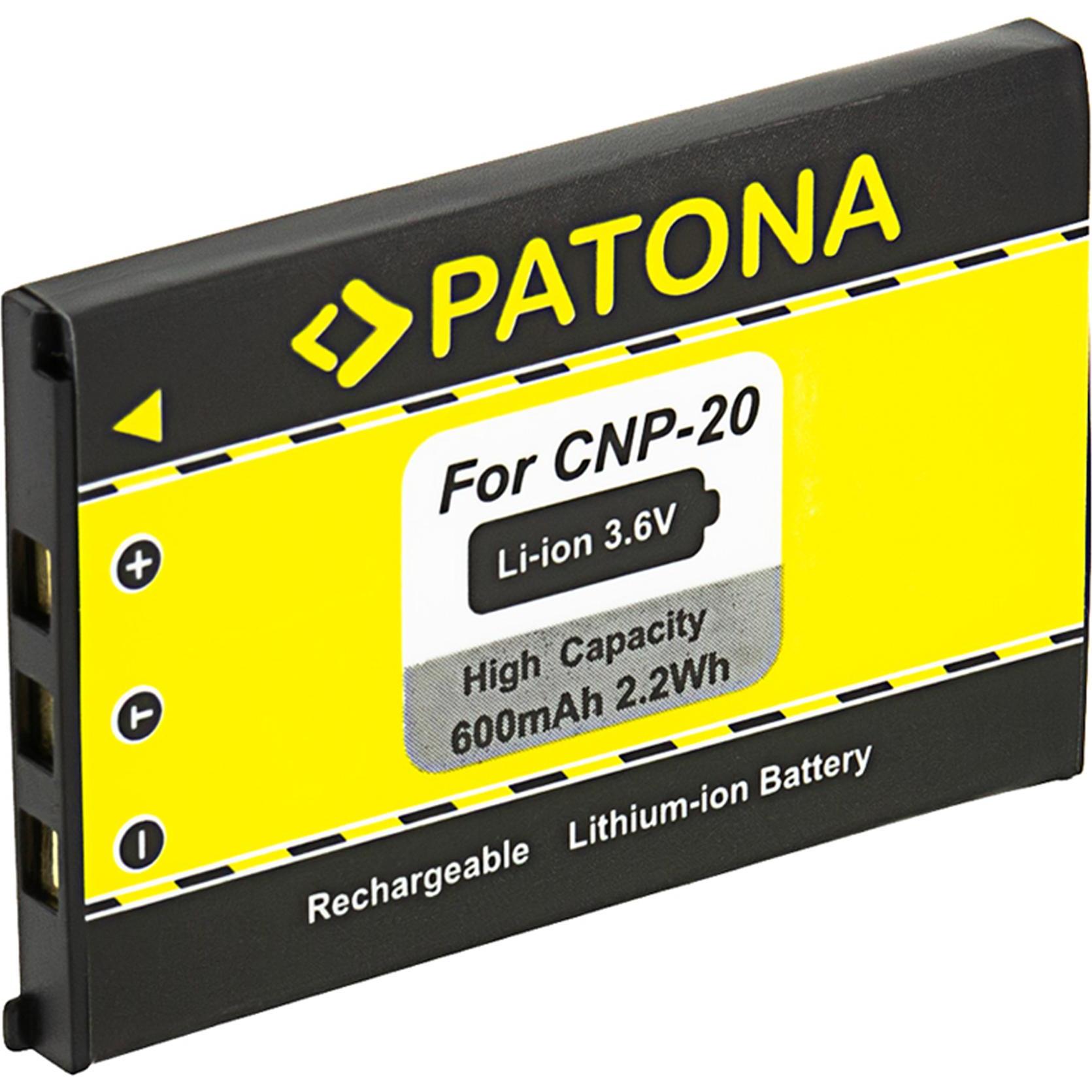 Patona Batteria f. Casio EX-Z3 Z4 Z-5 S1 S2 S3 EX-S70 NP-20 NP20 (Batteria della fotocamera), Alimentatore fotocamera, Nero
