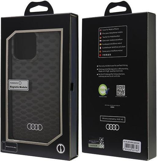 Actual product image Audi IML Stitching Pattern MagSafe iPhone 16 Pro Max 6.9" czarny/black hardcase AU-IMLMIP16PM-Q5/D3- (Apple iPhone 16 Pro Max)