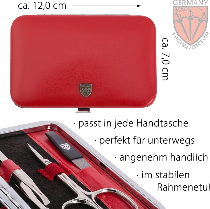 Produktbild Kellermann Germany Manikuere Etui Nagelset 6tlg Rot Kunstleder