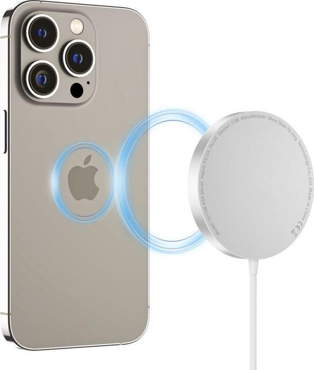 Actual product image Tech-Protect QI15W-A30 inductive charger with MagSafe with USB-C cable - silver (15 W)