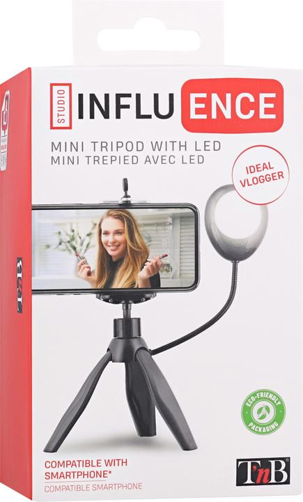 Produktbild T'nB Influence mini Tripod mit LED 7500k,20cm hoch, 3 modis, 360°