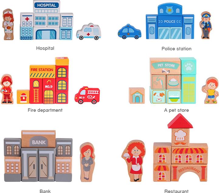 Actual product image Classic World wooden blocks city, 120dlg.