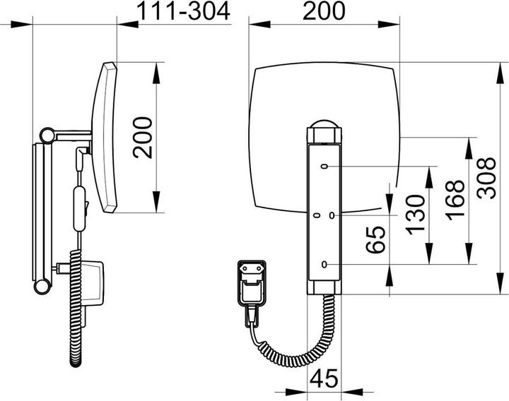 Produktbild Keuco iLook move Kosmetikspiegel, 17613, beleuchtet, 1 Lichtfarbe, Spiegelfläche: 200x200 mm, verc (200 x 200 mm)