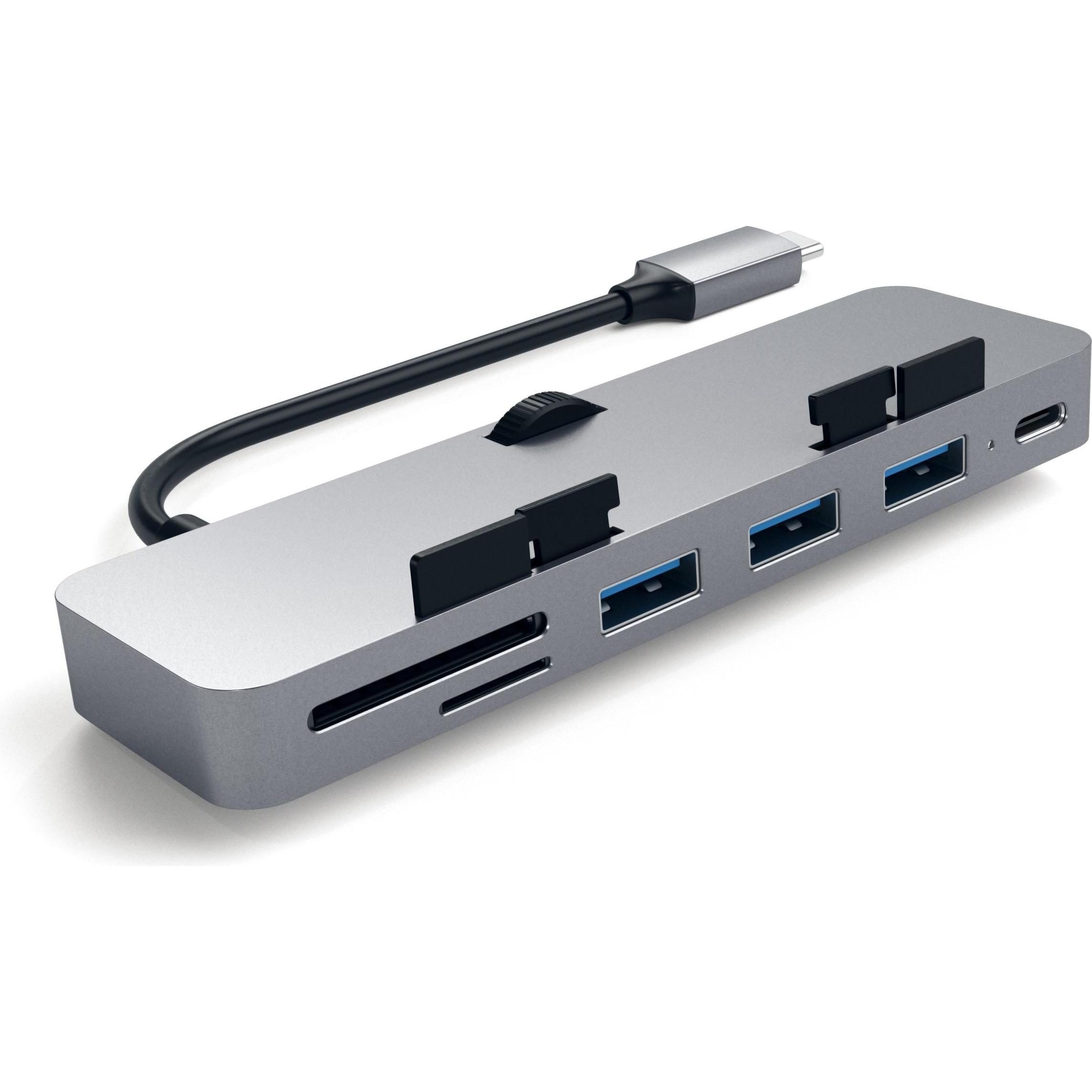 Satechi Hub USB-C Clamp Hub Pro (USB-C, 5 porte), Docking station + Hub USB, Grigio