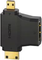 Hama HDMI™ adapter, type A female - type C (mini)-/D (micro) male, gold plated (Mini USB, Micro USB)