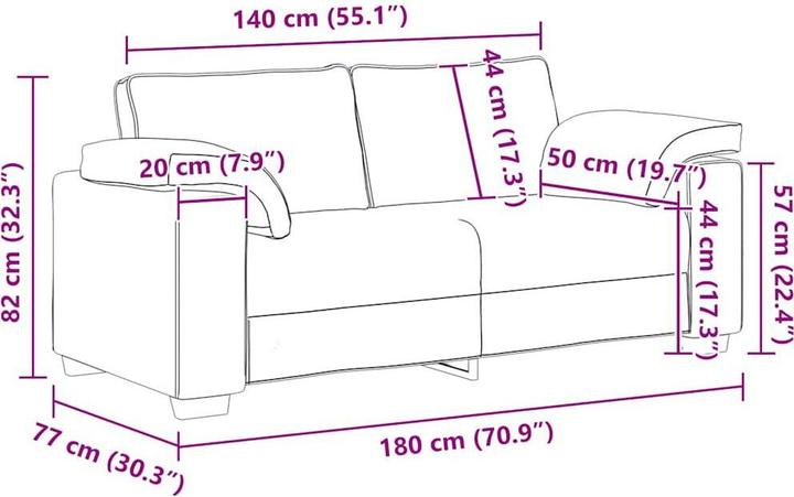 Produktbild vidaXL Zweisitzer-Sofa Rosa 140 cm Samt