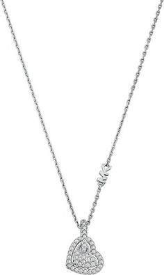 Michael Kors Silver Necklace Heart With Zircons Premium Mkc1747cz040