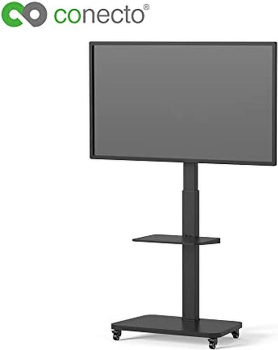 Image du produit Conecto Support TV réglable en hauteur, pivotant, mobile avec tablette et gestion des câbles (75", 40 kg)
