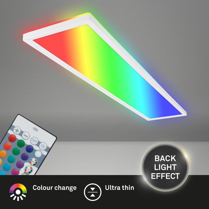 Produktbild Briloner TAVA ultra flat RGB/W-LED Panel with backlight, Weiss (4800 lm)