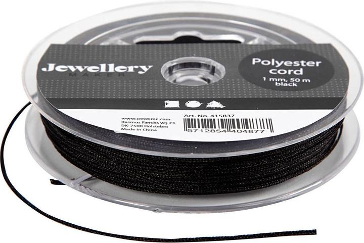 Actual product image Creativ Company Polyester cord black, 50m