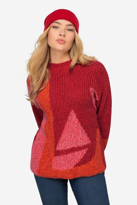 Immagine prodotto Laurasøn Maglione con jacquard, scollo a girocollo e maniche lunghe (M)