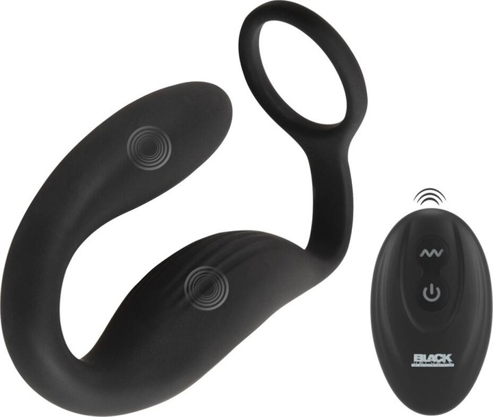 Actual product image Black Velvets Cock ring with RC butt plug (2.60 cm)