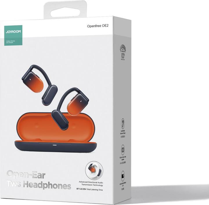 Produktbild Joyroom Openfree JR-OE2 TWS kabellose Kopfhörer – Orange (10 h, Kabellos)
