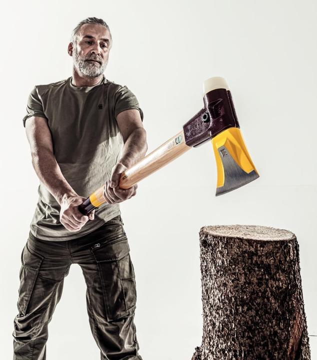 Image du produit Simplex 751 Hache à refendre à clavettes avec corps en acier moulé et manche en hickory, Ø 50 /