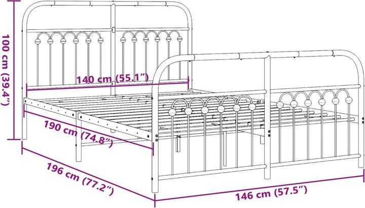 Image du produit vidaXL Bettgestell (140 x 190 cm)
