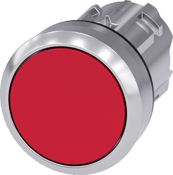 Actual product image Siemens Pushbutton 22mm round metal shiny red