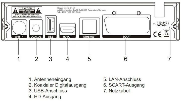 Produktbild Golden Media MANIA 828+ DVB-C/T-Receiver (1200 GB, DVB-C/T2, CI-Schacht)