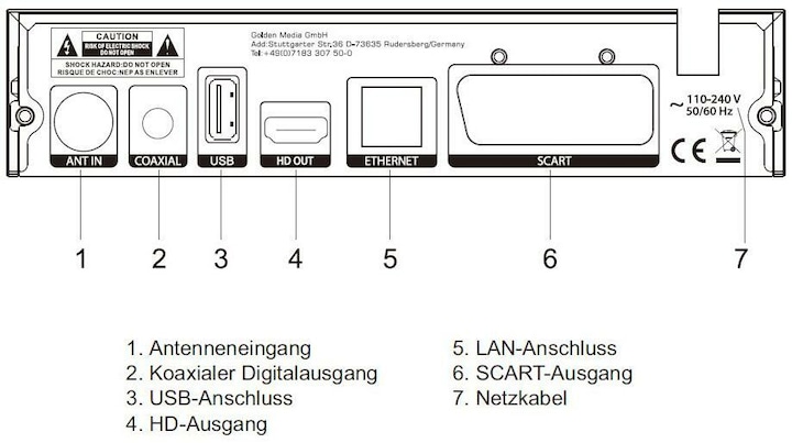 Produktbild Golden Media MANIA 828+ DVB-C/T-Receiver (1200 GB, DVB-T2, DVB-C, CI+-Schacht)