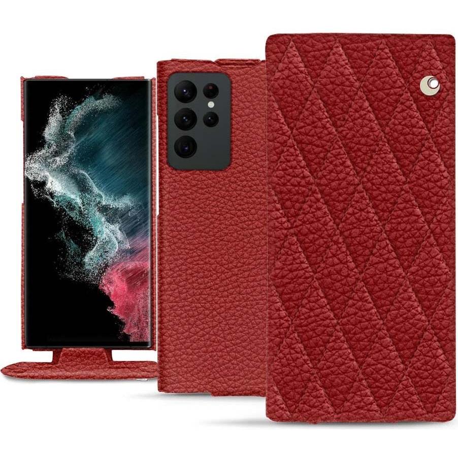 Thumbnail - Noreve Lederschutzhülle vertikal (Samsung Galaxy S22 Ultra), Smartphone Hülle, Rot