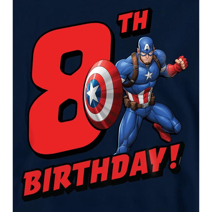 Produktbild Captain America 8th Birthday Kapuzenpullover Zum Überziehen (116)