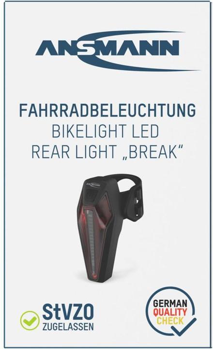 Productafbeelding Ansmann Bikelight LED-achterlicht break oplaadbaar