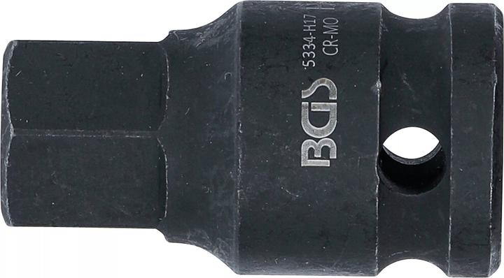 Produktbild BGS Kraft-Bit-Einsatz | Länge 42 mm | Antrieb Innenvierkant 12,5 mm (1/2") | Innensechskant 17 mm (Innensechskant)