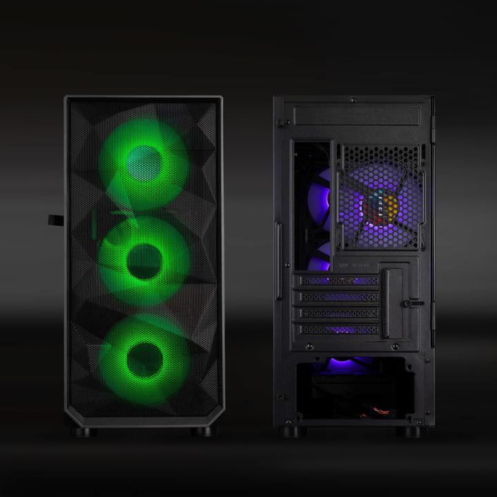 Immagine prodotto Tooq Technology Boitier Mini Tour Micro ATX TooQ Seizure TQGCC901-B RGB avec panneau vitré (Noir) (mATX, Mini-ITX)