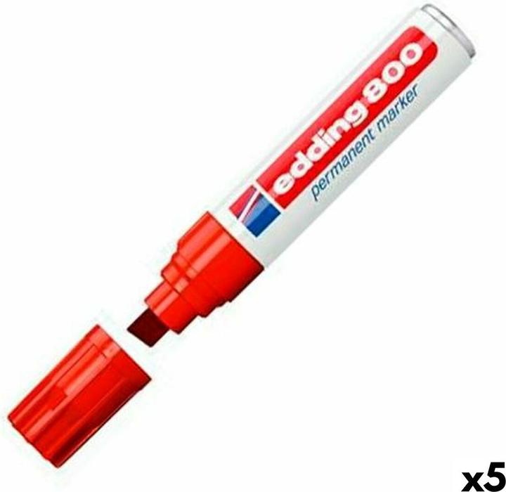 Produktbild Edding Permanentmarker 800 (Rot, 12 mm, 5 x)