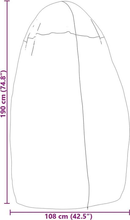 Produktbild vidaXL Abdeckung für Hängesessel Schwarz Ø 190x115 cm 420D