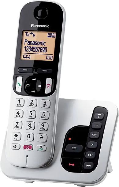 Panasonic KX-TGC260JTS Telefono Cordless Digitale con Segreteria Telefonica, Vivavoce, Display Lumin