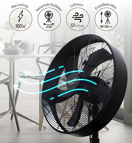 Immagine prodotto Camry Ventilatore domestico CR 7329 Nero, Pino (63 dB)