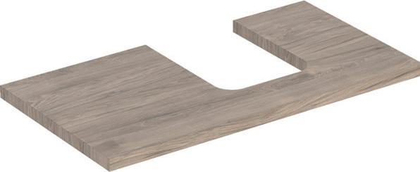 Geberit ONE Waschtischplatte, Ausschnitt rechts, für Aufsatzwaschtisch Schalenform, 90x3x47cm, 505.