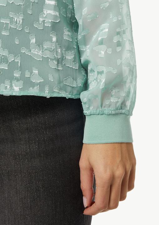 Image du produit Comma Bluse Transparente Jacquard-Bluse mit Zip-Ausschnitt (46)