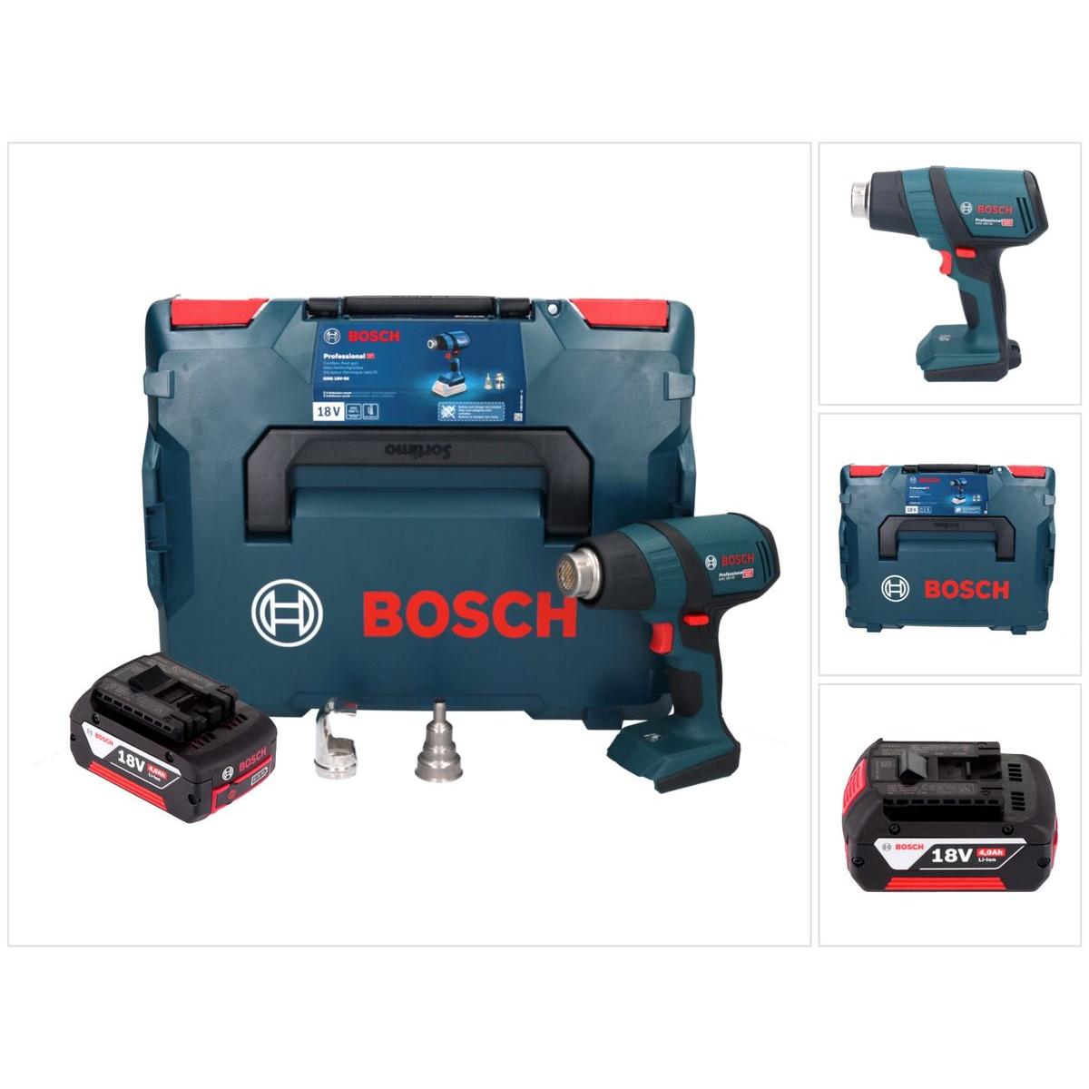 Bosch Professional, Heissluftföhn, Bosch GHG 18V-50 Professional Akku Heissluftgebläse 18 V 300° C / 500° C + 1x Akku 4,...