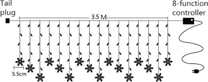 Produktbild Cover-Discount Schneeflocken Vorhang (3.50 m)