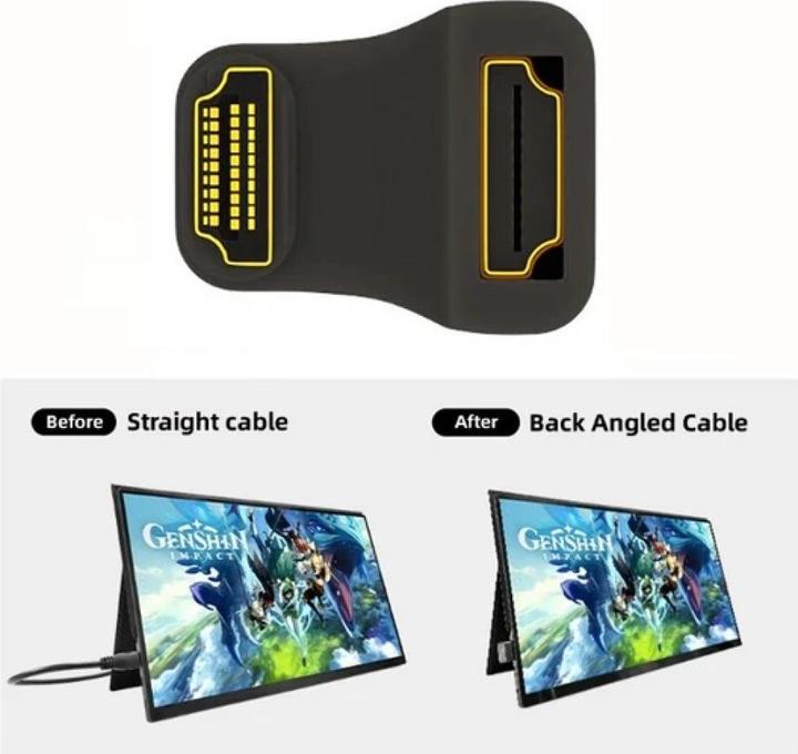 Actual product image PowerGuard HDMI to HDMI 1.4 180-degree angle U-shape up adapter (HDMI)