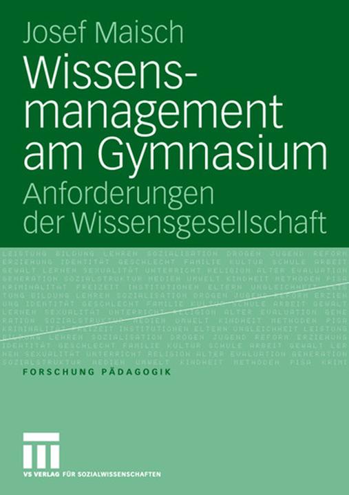 Produktbild Wissensmanagement am Gymnasium (Deutsch, Josef Maisch, 2006)