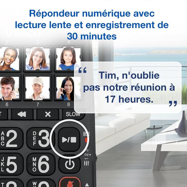 Actual product image VTech Corded Phone with Large Keys and Answering Machine