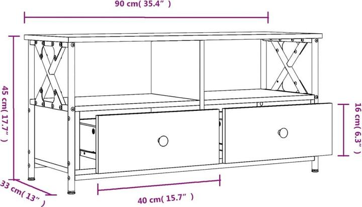 Image du produit vidaXL TV-Schrank (90 x 33 x 45 cm)