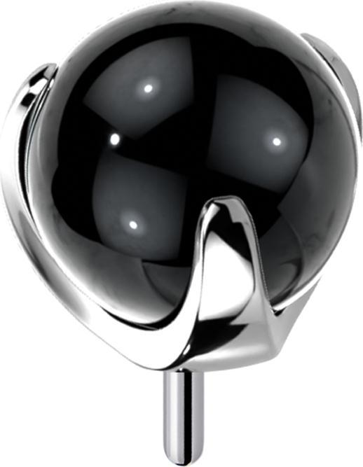 Produktbild Star Piercing Threadless Glaskugel schwarz gefasst (Titan, Glas, ohne Messing)