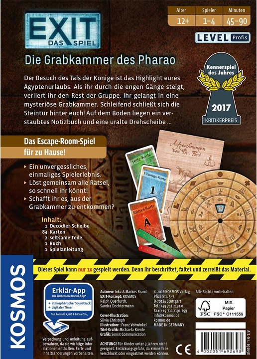 Produktbild Kosmos Exit - Die Grabkammer des Pharao (Deutsch)