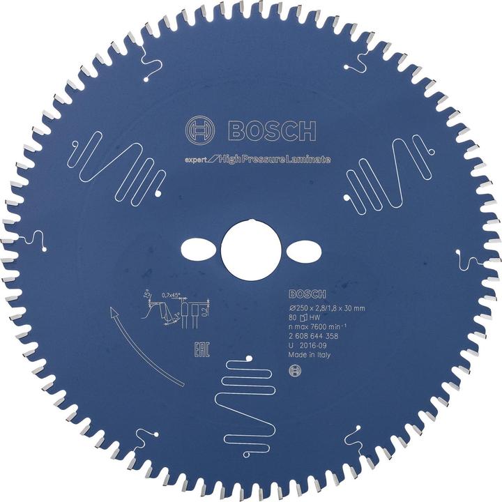 Actual product image Bosch Professional Zubehör Circular saw blade Expert for High Pressure Laminate, 250 x 30 x 2.8 mm, 80