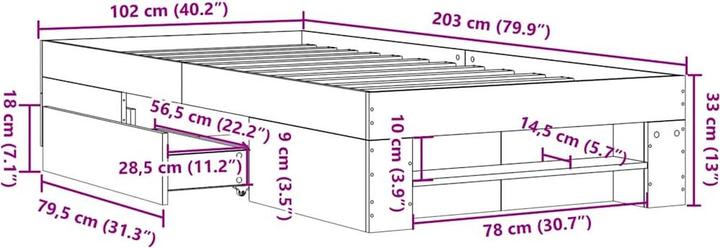 Image du produit vidaXL Bettgestell (100 x 200 cm)
