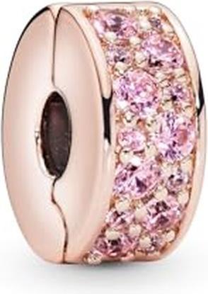 Produktbild Pandora Clip Pavé Glanz Rosa in Rosé (Silber 925, Schmuckstein)